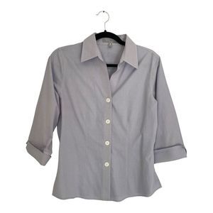 Foxcroft Non-Iron Fitted large Button 
Shirt Light Blue Women’s Size 6